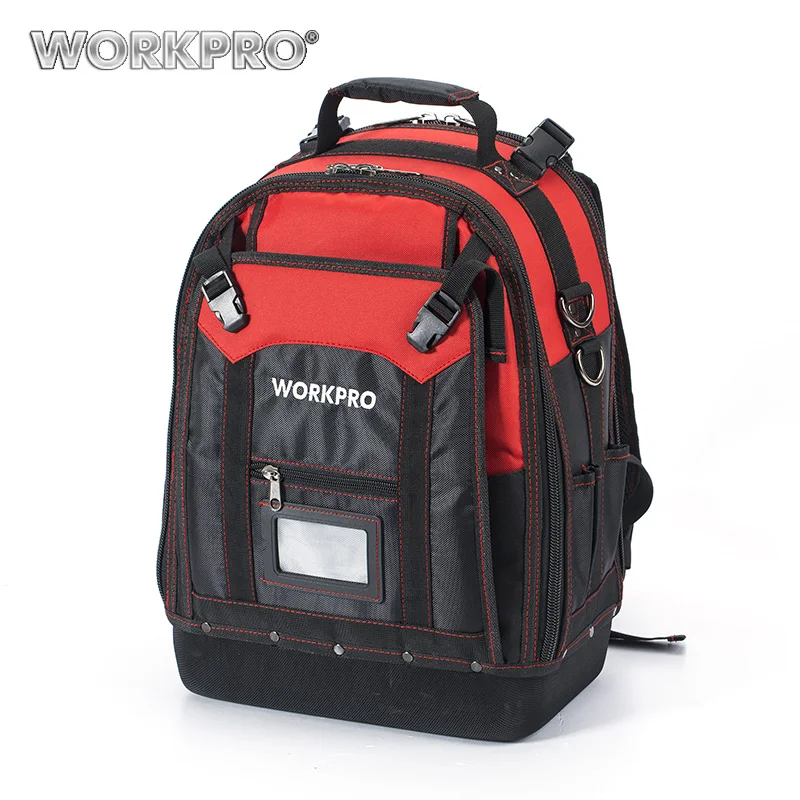 WORKPRO Waterproof Tool Backpack Tradesman Organizer Bag Multifunction Knapsack With 37 Pockets