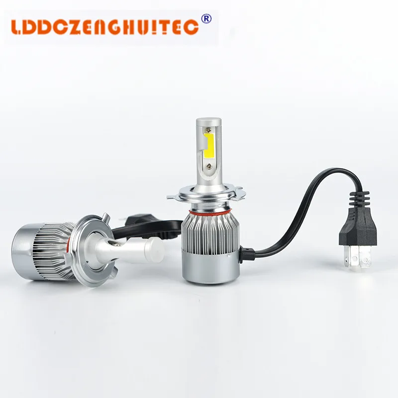 

LDDCZENGHUITEC 2pcs Car Headlights H4 Led Light Bulbs H1 H3 H7 9005 9006 H11 Headlamp 6000K Fog Lamps c6 72W 7600LM