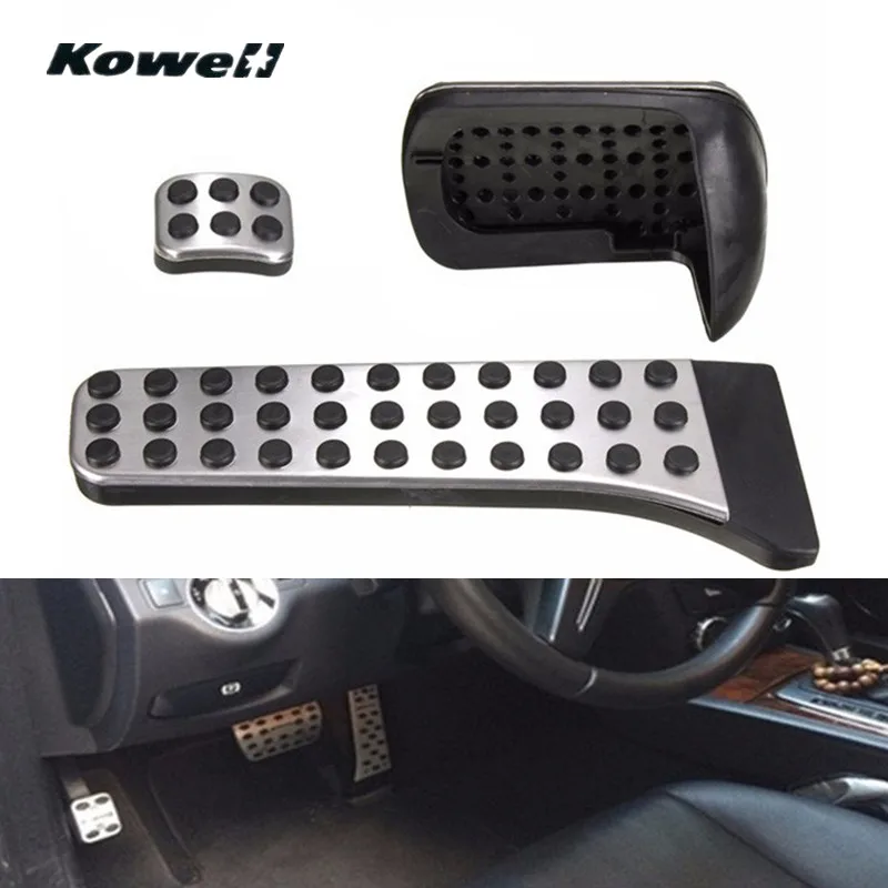 KOWELL AT FootRest Fuel Brake Pedals Plate Cover Car Pedal Pads for