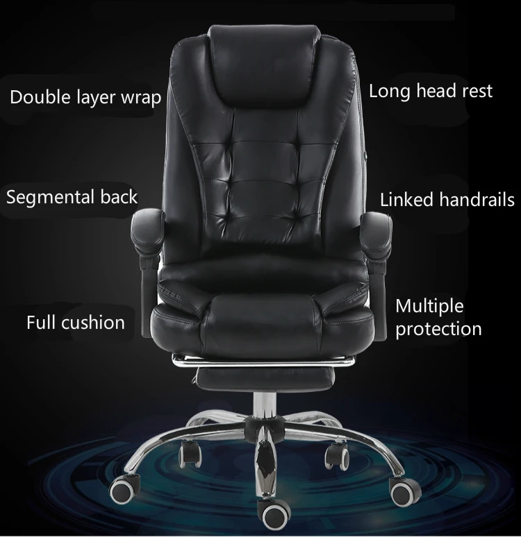 Роскошный офис босса стулья ленивый массаж в кресле лежащего поднял вращения стул с подножкой компьютерное кресло удобные