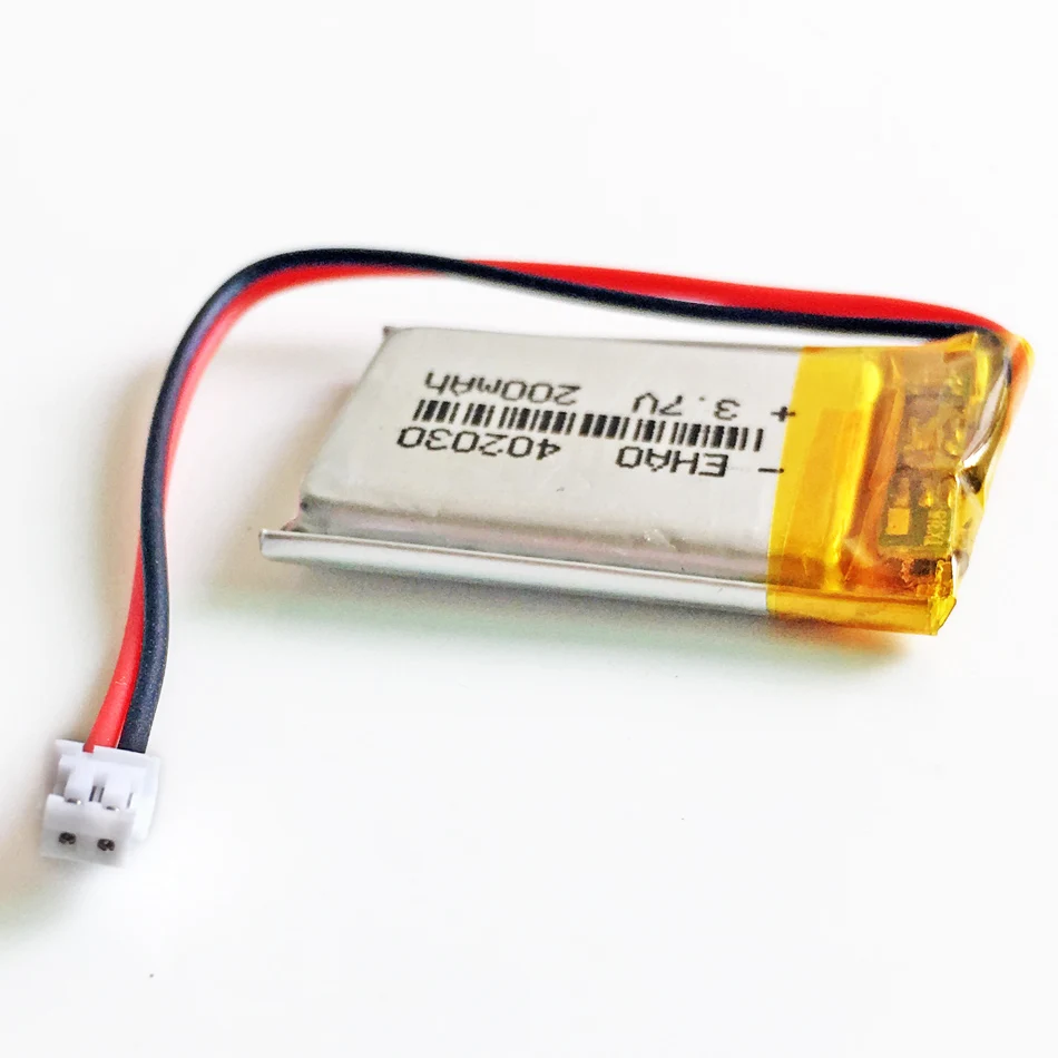 

402030 3.7V 200mAh LiPo Rechargeable Battery Lithium Polymer with JST ZH 1.5mm 2p For Mp3 Camera bluetooth GPS electronic part