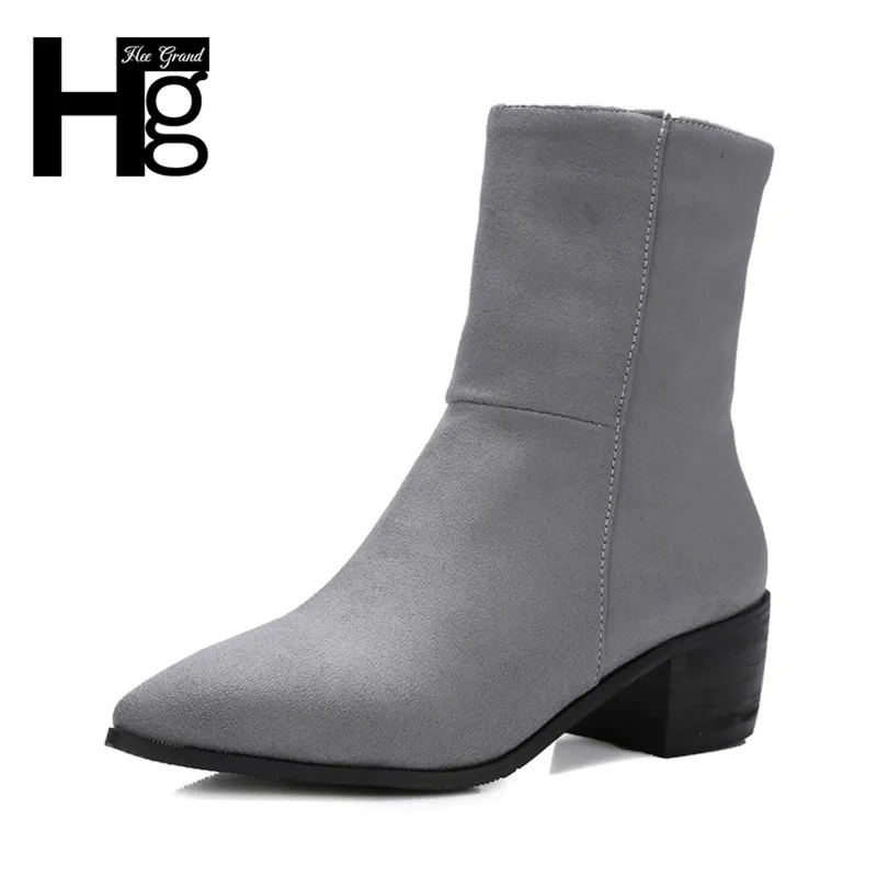 HEE GRAND/2017 г. новые женские сапоги для верховой езды Осенняя обувь из флока на