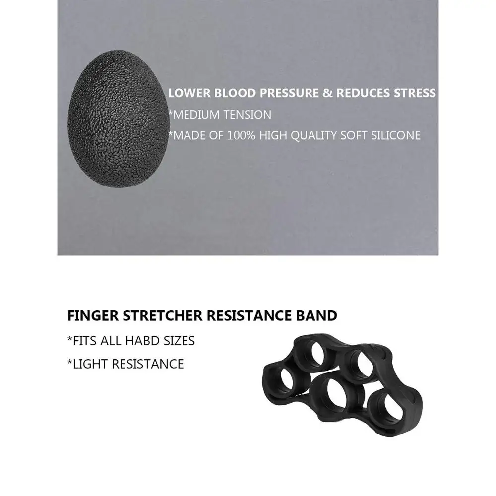 5 Pack Hand Grip Strengthener Workout Kit Forearm Grip Ball Ring Adjustable Resistance Hand Gripper Finger Exerciser Stretcher