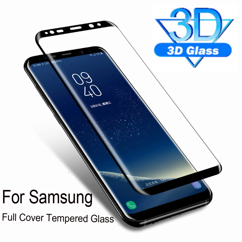 

3D Curved Full Cover 9H Tempered Glass For Samsung galaxy S7 S7 edge S8 S9 Note Screen Protector Film For Samsung S8 S9 Note 8