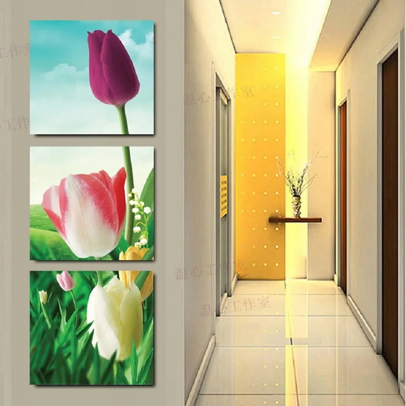 3 Pieces hallway painting canvas Has framework or unframed Wall art