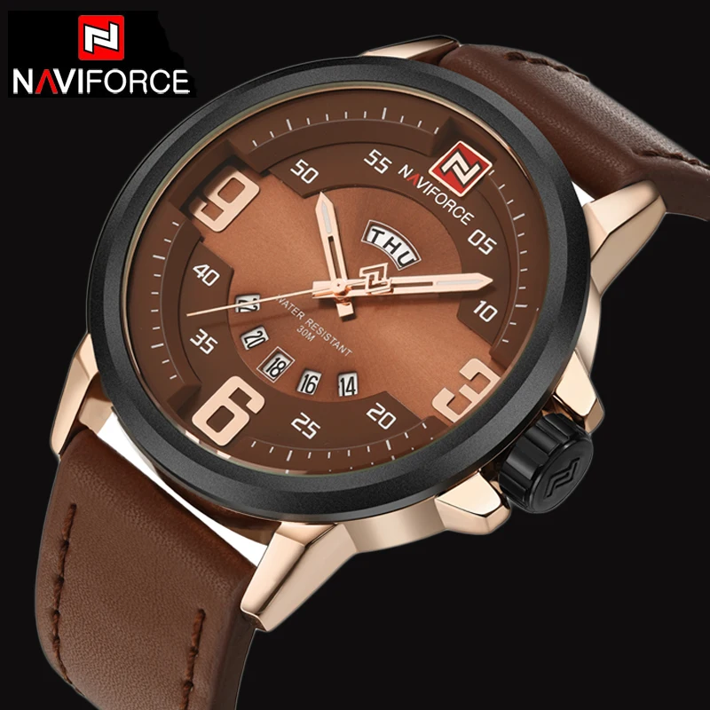 Prix pour NAVIFORCE Hommes Montre Top Marque De Luxe De Mode Casual Hommes Montre À Quartz Bracelet En Cuir Étanche Plongée Montre-Bracelet Relogio Masculino Prix pour NAVIFORCE Hommes Montre Top Marque De Luxe De Mode Casual Hommes Montre À Quartz Bracelet En Cuir Étanche Plongée Montre-Bracelet Relogio Masculino