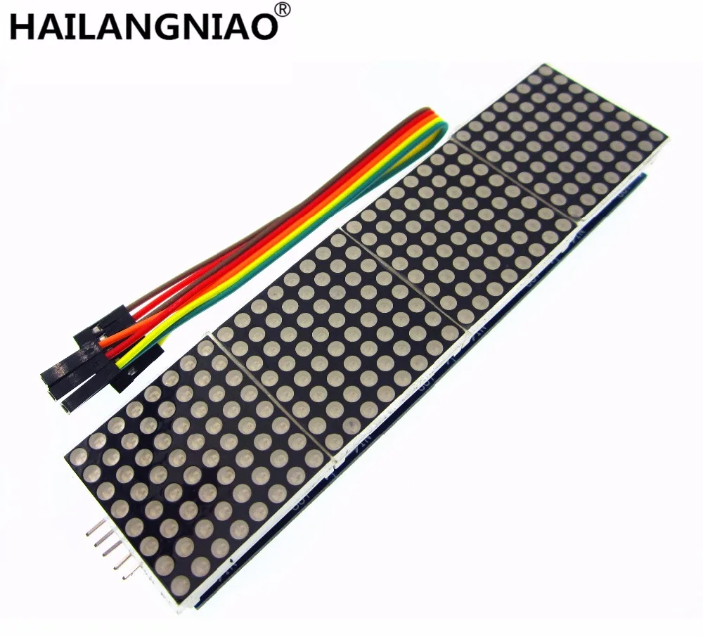 

MAX7219 Dot Matrix Module Microcontroller 4 In One Display with 5P Line 4 in 1