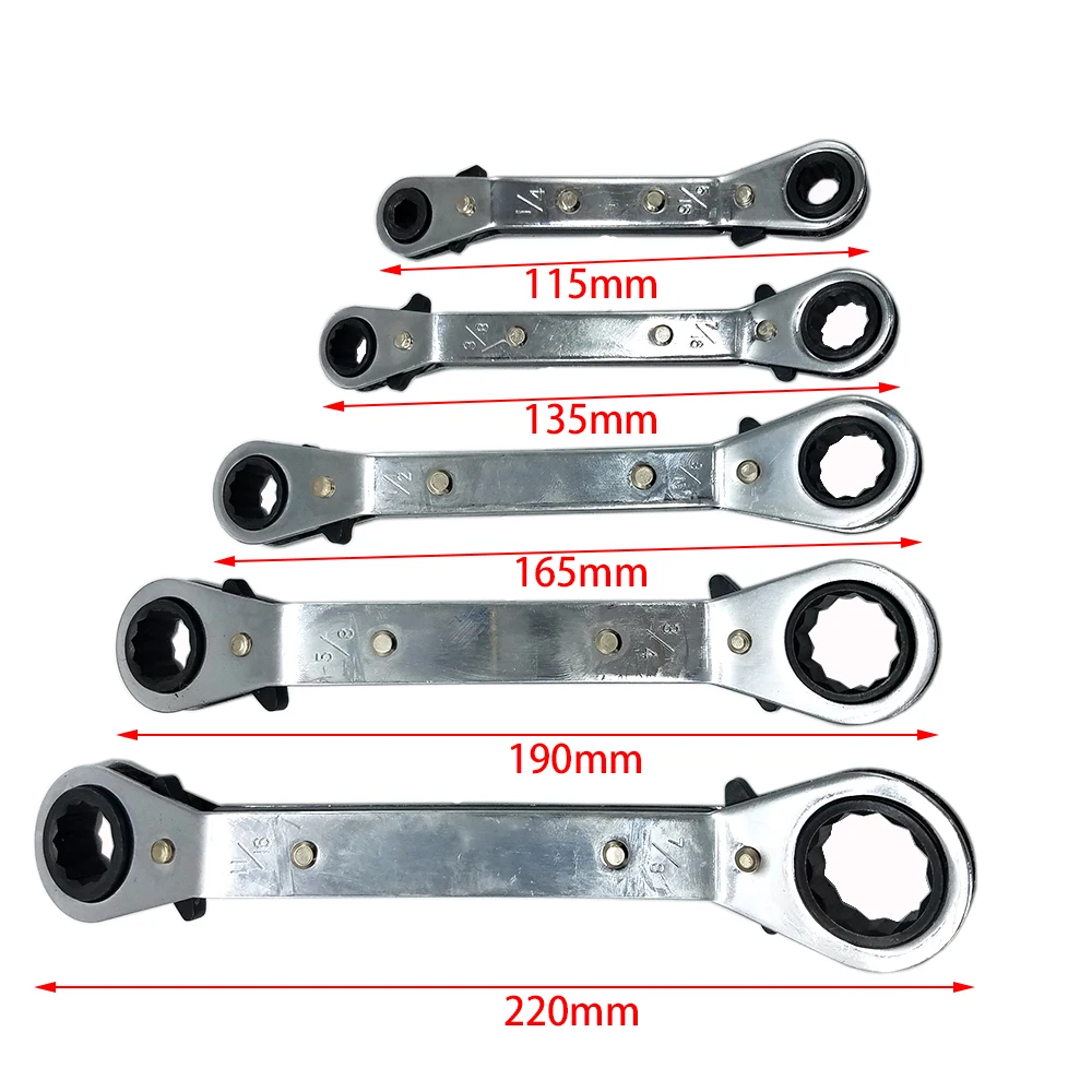 5 шт. метрический SAE офсетный динамометрический ключ универсальный гаечный ключ с трещоткой двойной конец ключ накидной со смещением 7 мм до 22 мм