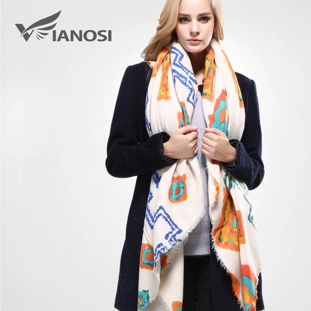 

[VIANOSI] European Style Bandana Winter Scarf Women Warm Wrap Brand Shawls and Scarves Top Quality Cotton Scarf Woman VA093