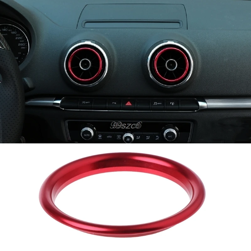 

Aluminum alloy air outlet chrome trim ring car dashboard A/C air vents cover sticker decoration for Audi A3 S3 2013-2016 Q2