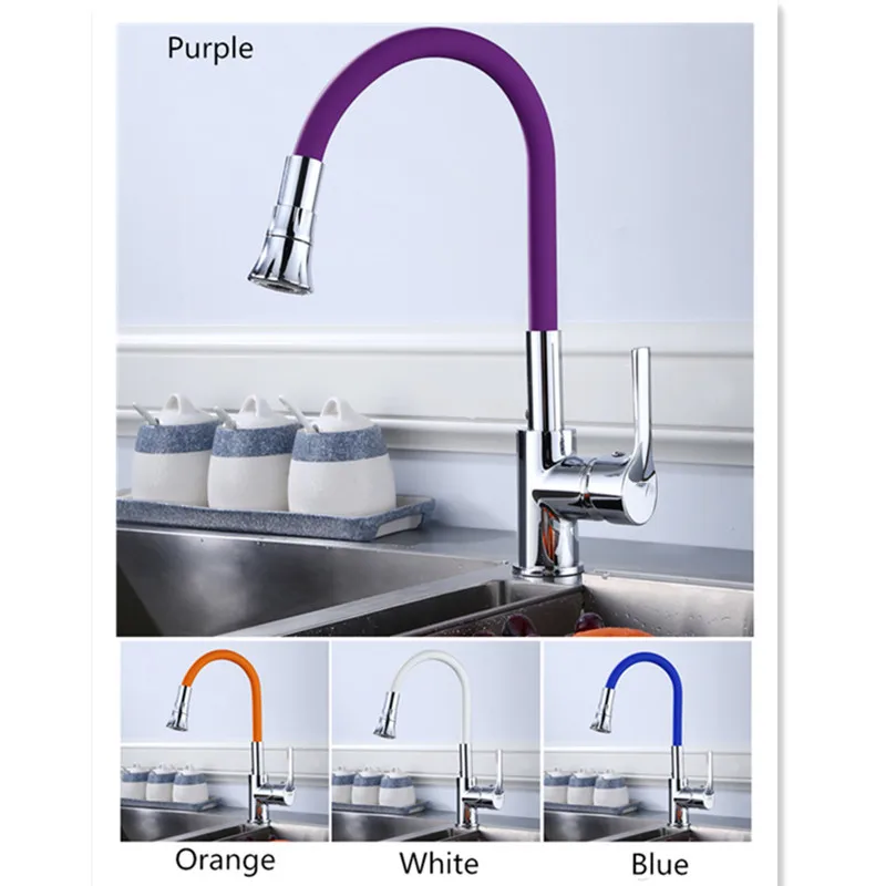  LIUYUE Kitchen Faucets Black/White Brass Silica Gel Nose Any Direction Rotate Kitchen Faucet Rotate - 1000008737213