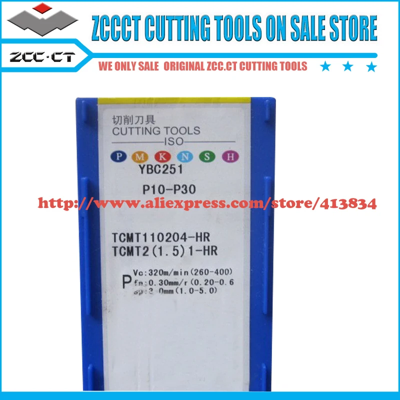 

10pcs ZCC.CT TCMT110204-HR YBC251 TCMT110204 TCMT Cemented Carbide CNC Turning Insert tool part cutter of CNC tools