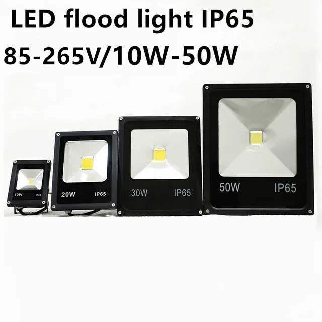 

ultrathin LED flood light 10W 20W 30W 50W Black AC85-265V waterproof IP65 Floodlight Spotlight Outdoor Lighting Freeshipping