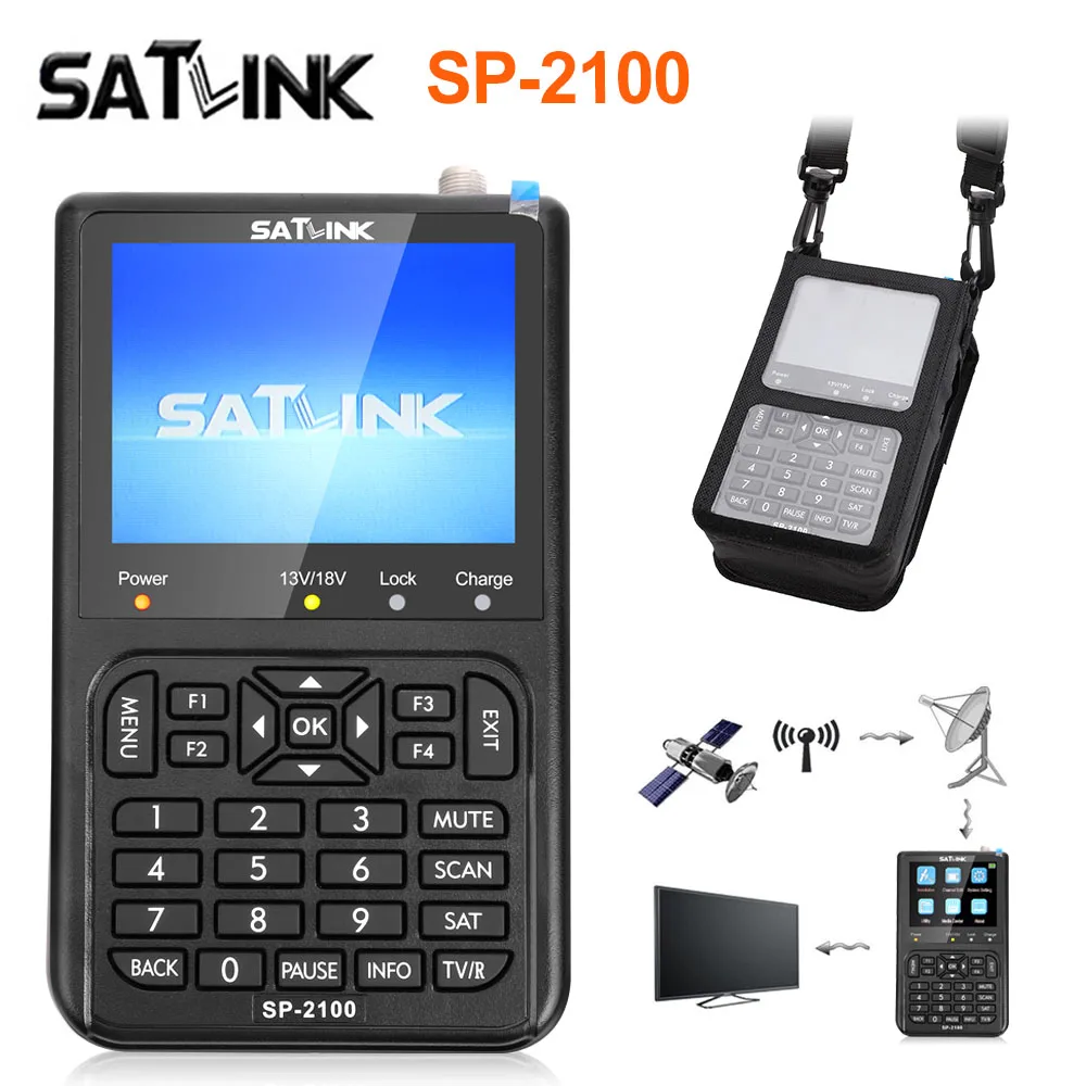 SATLINK SP-2100 HD Sat Finder DVB S/S2 Satfinder MPEG-2/4 Цифровой спутниковый Finder метр с 3,5 дюймовым ЖК-экраном pk WS 6906