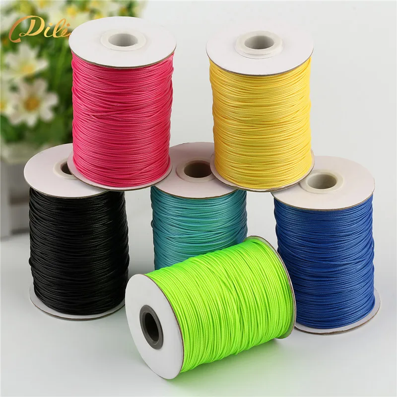 

5 Rolls Waxed Thread 150 Meters/roll Polyester Cord String Strap Wholesale Necklace Rope 1mm diameter