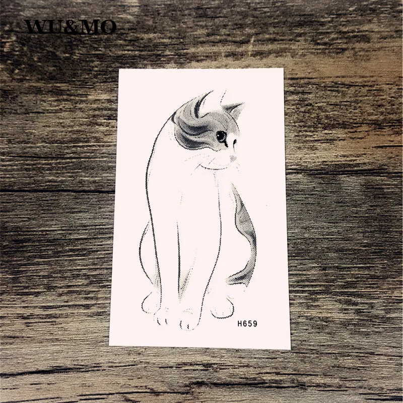 H659 Cat Body Art Sexy Harajuku Waterproof Temporary Tattoo For Man Woman Henna Fake Flash Tattoo Stickers WU&MO fake-body-tattoos