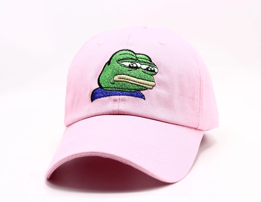 Новый Вышивка тачку лягушка папа Snapback Бейсбол Кепки Изогнутые Билл зеленая Pepe