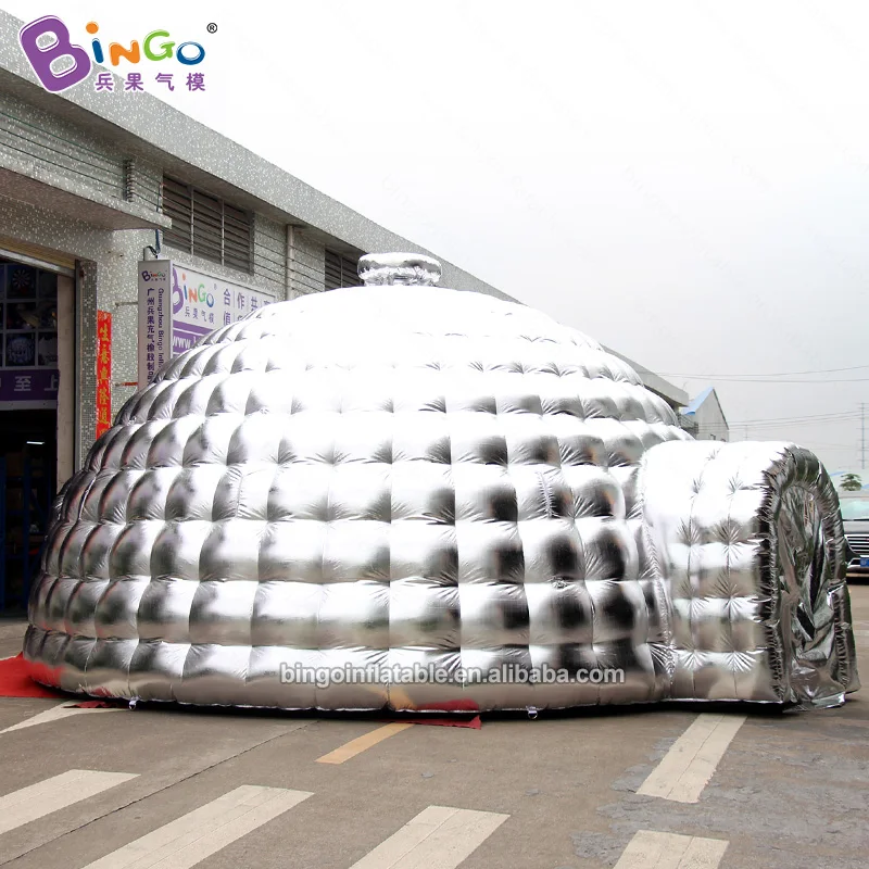 Персонализированные серебряные наружные белые внутренние 6X3,5 метров надувные купольные палатки/надувные иглу купольные игрушки палатки