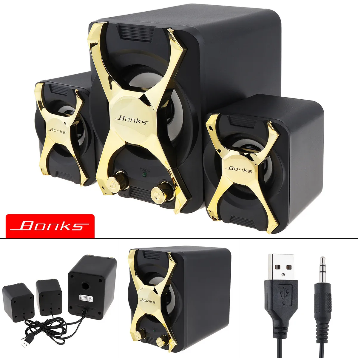 

K2 Powerful Bass USB Notebook Stereo Speakers Subwoofer Portable Full Frequency Speaker for Desktop PC Laptop Mobile Phone