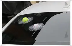 Стайлинга автомобилей Забавный 3D теннис автомобилей Наклейка для Lada Priora Калина Granta Веста Нива Largus X-Ray Самара 2106 2107 2110 аксессуары