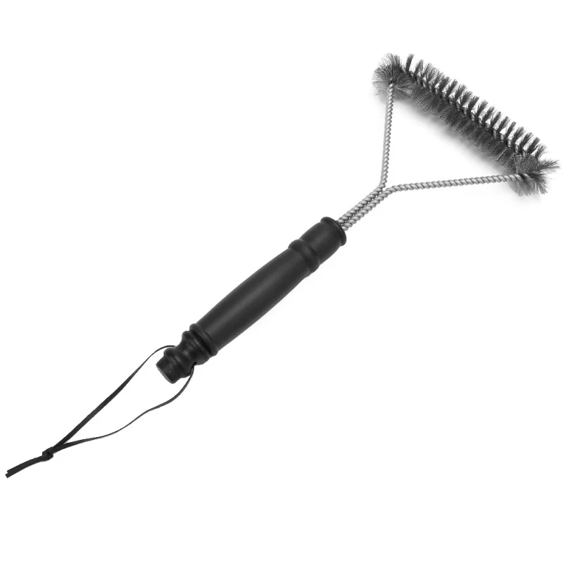 Stainless Steel 3 Sided Barbecue BBQ Grill Brush Grate Grime Grease