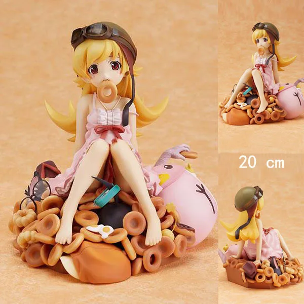 

Free Shipping Cute 8" Bakemonogatari Oshino Shinobu Donut Doughnut Version 1/8 Scale Boxed PVC Action Figure Model Toy Gift