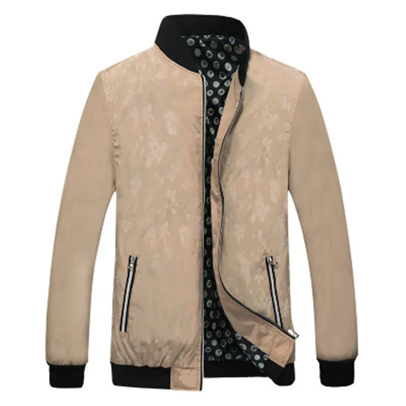 Качественная куртка-бомбер, однотонная повседневная мужская куртка, верхняя одежда на весну и осень, мандарин, Спортивная мужская куртка, мужские пальто, M-5XL, 6XL, 7XL - Цвет: Хаки