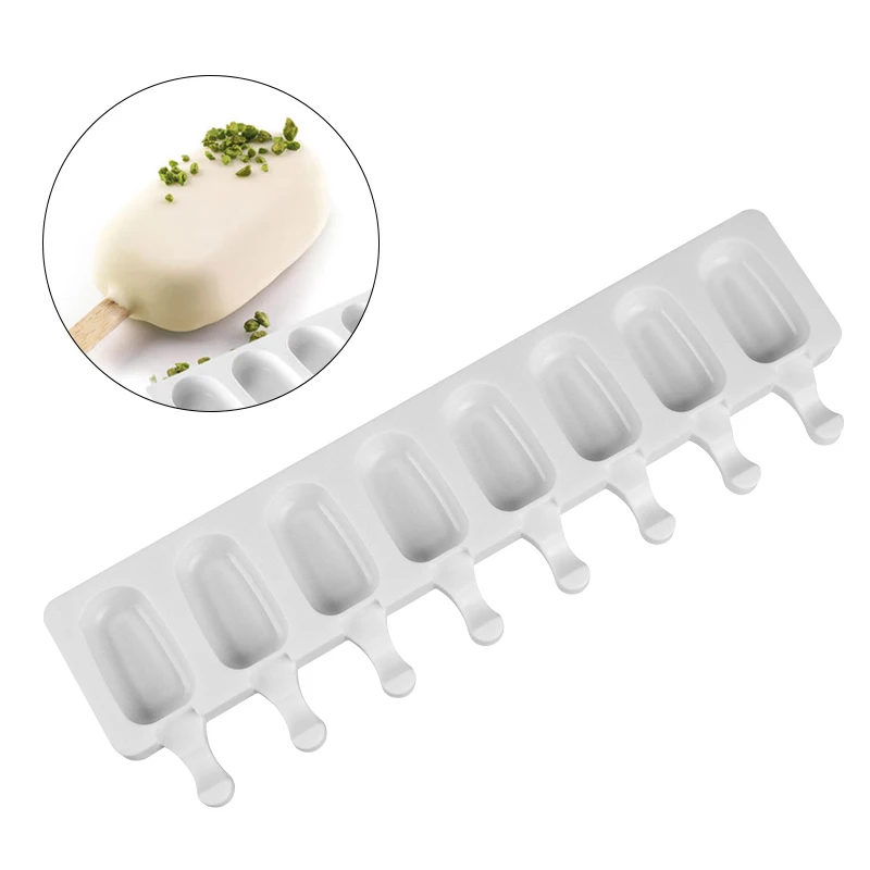 DIY 8 Hole Silicone Ice Cream Mold Makers Cake decorating Baking Tools Cube Moulds Dessert Tray Popsicle Molds | Дом и сад