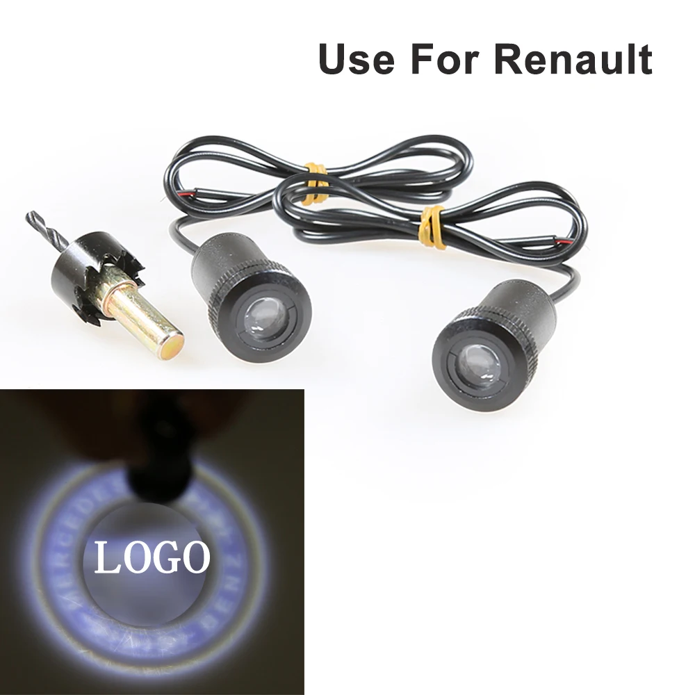 

1pair car 4th logo projector ghost shadow for Renault LED Car Door Courtesy Logo Laser