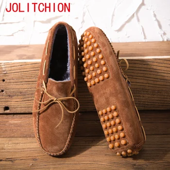 

New Fashion Winter Men's Casual Shoes Mocasines Hombre Loafers High Quality Suede Leather Shoes Men Flats Slip on Driving Shoes