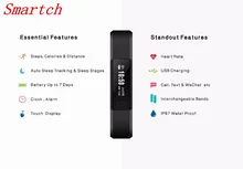 Smartch V11 SmartBand браслет сердечного ритма Мониторы тренажерный зал Браслет для Android IOS PK xio Mi mi Группа 2 Smart ID107