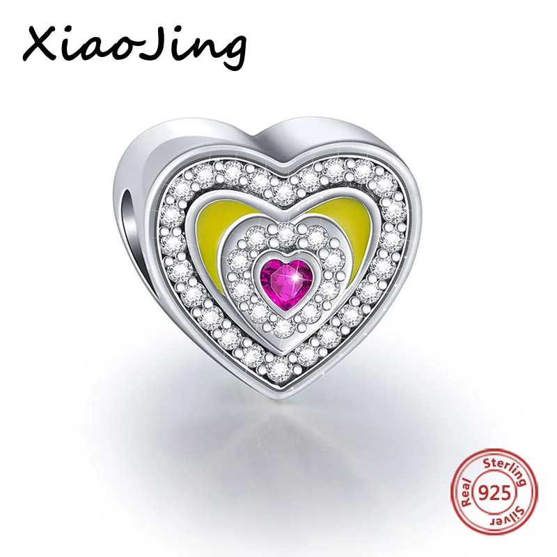 

925 Sterling Silver charms love heart girl beads Fit original European charm bracelet beads for jewelry making for women Gifts