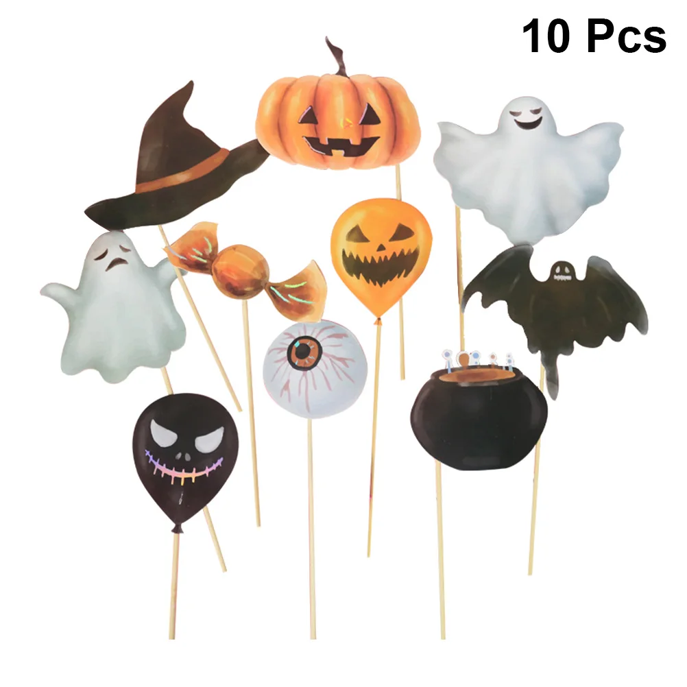 

10pcs Party Props Photo Booth Accessories Halloween Pumpkin Ghost Photo Booth Props Party Photo Photography Accessories