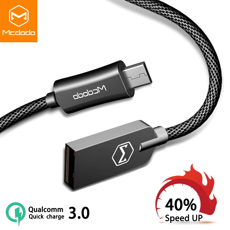 Mcdodo Micro USB кабель Быстрая зарядка QC 3,0 мини USB кабель для передачи данных для samsung S7 S6 Xiaomi huawei Android планшет USB зарядное устройство Шнур