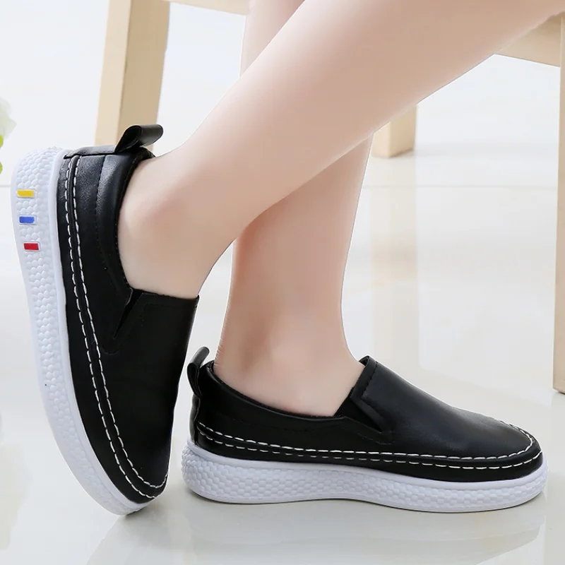 

New Arrival Spring/autumn Kids Casual Shoes Solid Pu Leather Loafers Boys Girls Moccasins Slip-on Children Non-slip Sneakers