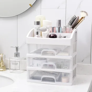 

2 3 Layers Makeup Organizer Desktop Drawer Storage Box Sundries Case Makeup Storage Box Make up Organizer Dropshipping