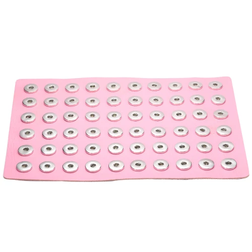 Многоцветный мягкий Искусственная кожа металлические кнопки Дисплей доска унисекс DIY Показать изделия fit 60 шт. 18 мм оснастки кнопки - Цвет: Pink