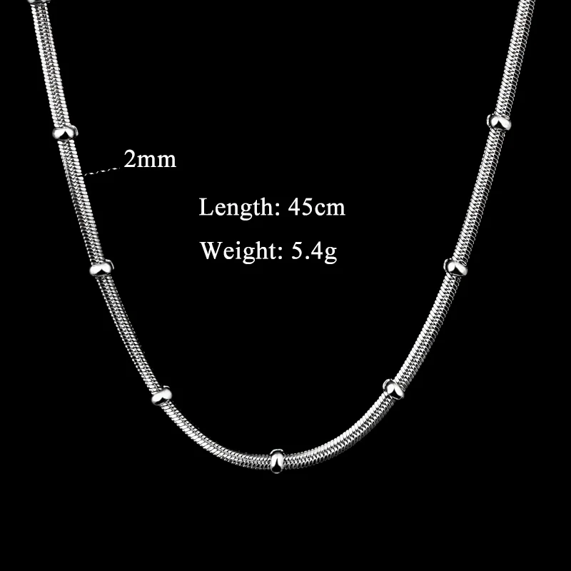 CHUKUI Mens Necklace Silver Chain Stainless Steel Round Box Link Wholesale Jewelry Gift 3mm 20 Inch  (11)