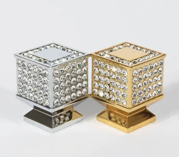 Rhinestone Dresser Knobs Door Pull Drawer Pulls Handles Clear Silver Gold / Glass Crystal Knob Kitchen Cabinet Handle | Обустройство