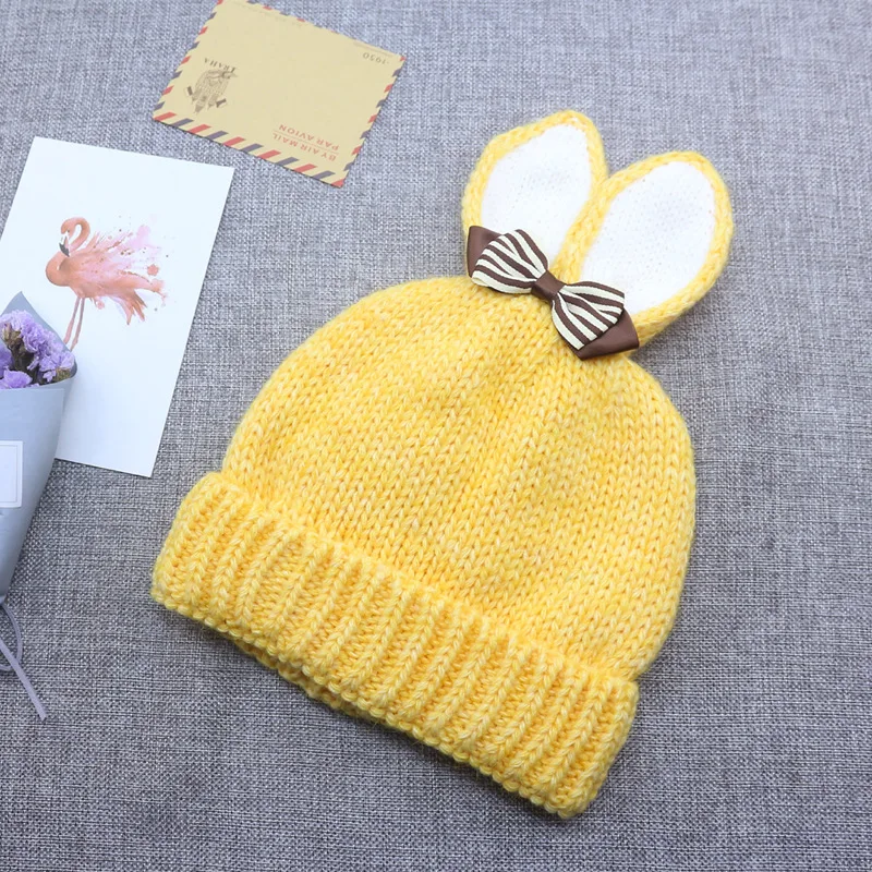 Милая детская шапка с помпоном, мягкая хлопковая шапочка для новорожденных, двухслойная теплая зимняя шапка для маленьких девочек, утепленная бархатом