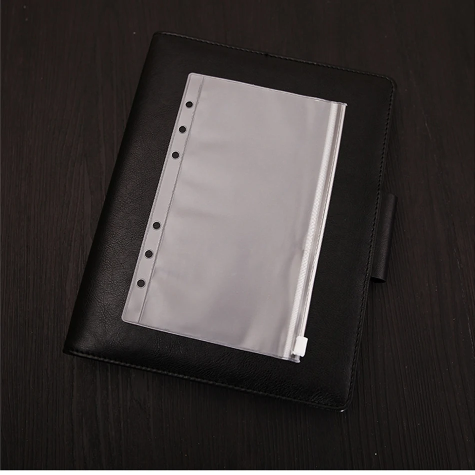 A5a6 ПВХ Презентация Binder папка молния получить мешок лаконичный планировщик спираль подачи карта продуктов держатель сумка Бесплатная