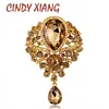 CINDY XIANG Large Crystal Water-drop Brooches for Women Vintage Fashion Pendant Style Elegant Wedding Pins Party Jewelry Brooch ► Photo 1/6