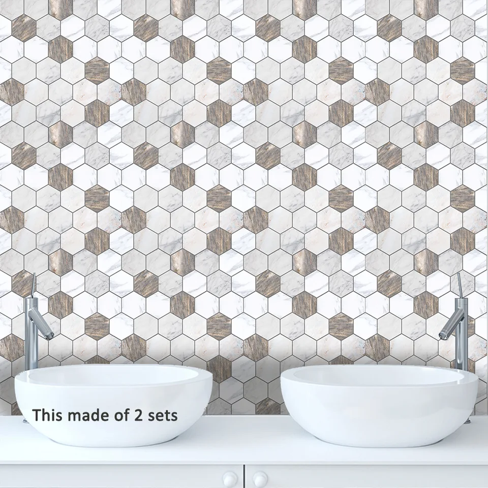 Funlife Adhesive Wall Tile Backsplash Sticker,PVC Faux Marble - Funlife Adhesive Wall Tile Backsplash Sticker,PVC Faux Marble