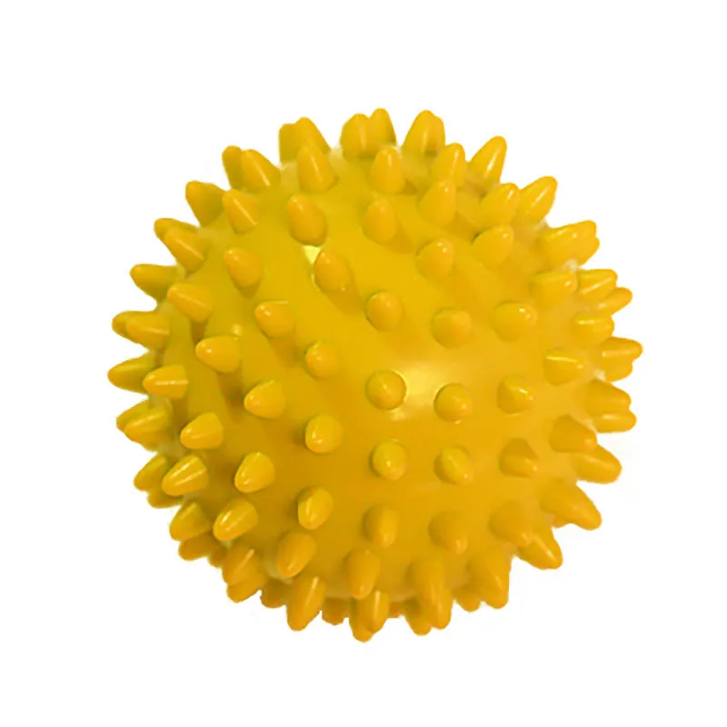 6 цветов ПВХ шарики для массажа рук ПВХ подошвы Ежик сенсорный хват тренировочный шарики портативный физиотерапия ловить жесткий Фитнес 7 см - Цвет: Цвет: желтый