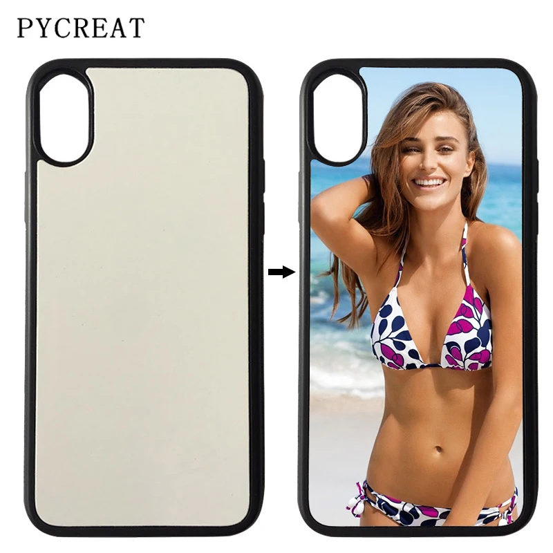 

Fundas For iPhone X Rubber Case 2D Sublimation DIY Soft Silicone TPU Blank Phone Housing For iX With Plate Coque For iPhoneX