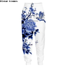PLstar Космос Для мужчин/Для женщин Повседневное Штаны китайский Стиль 3d принтом брюки с цветочным принтом длинные пот Штаны 5XL дропшиппинг