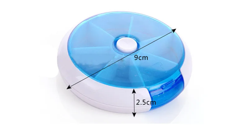 best rolling tool box Portable Separate Round Rotatable Pills Food Grade ABS Plastic Mini One Segment 7 Pieces Boxes Portable Drug Storage Box best rolling tool box