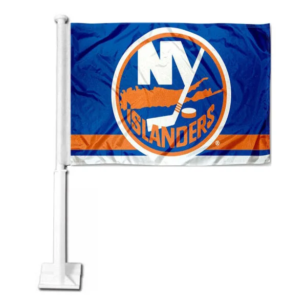 2PC NY Islanders Hockey Car Flag 12"x18" Custom USA Any Team Car Flag