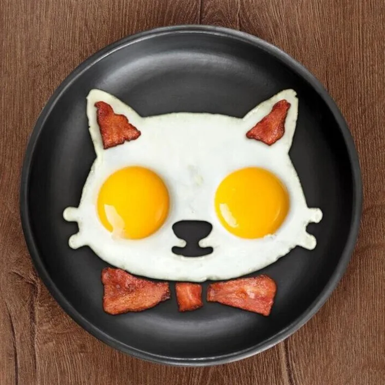 

High Quality Silicone Cute Cat Owl Egg Tools Rings Cooking Tools Pancake Molds Kitchen Gadgets Cookie Decoration