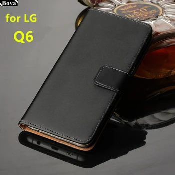 

Premium Leather Flip Cover Luxury Wallet Phone case For LG Q6 card holder holster phone shell GG